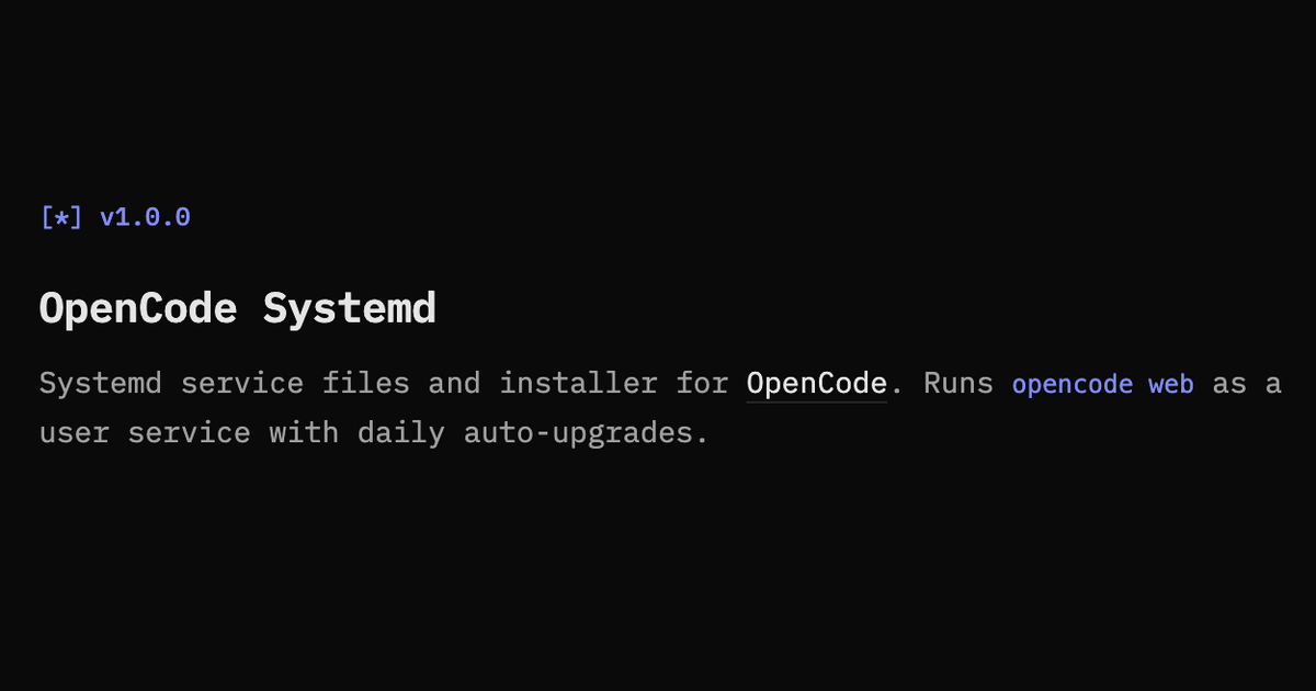 OpenCode Systemd